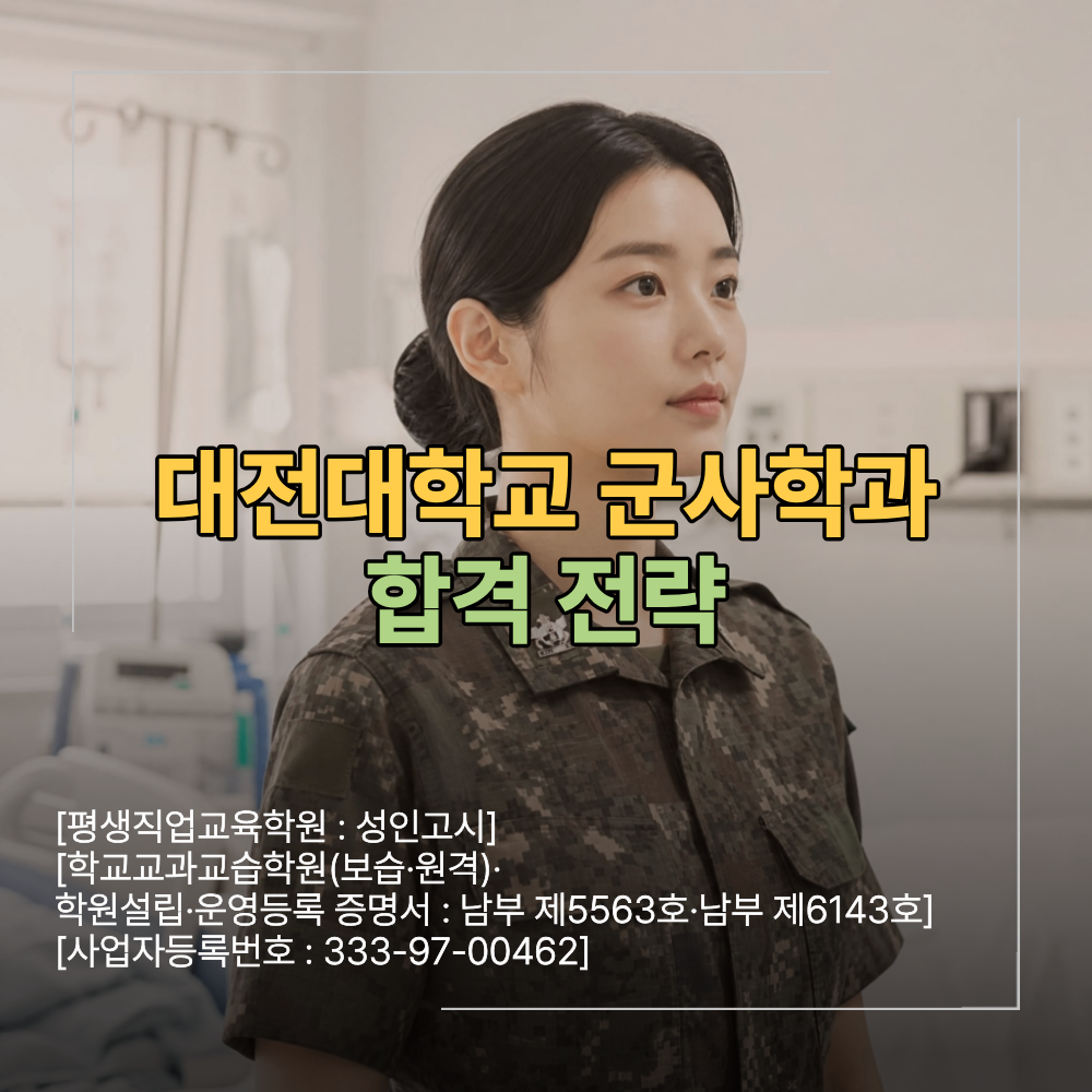 대전대학교 군사학과 합격 전략 면접 학원 선택